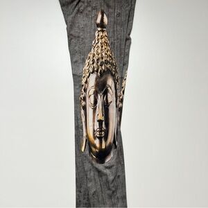 Noli Buddha Print Women’s Yoga Legging Grey Size Medium